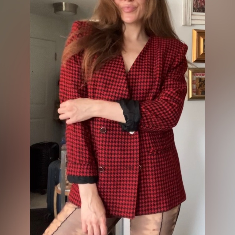 Vintage red & black blazer